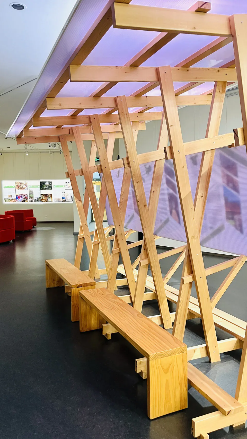 木构展架——展览 “纹理与经线：编织乡土新社区”，项目照片 12