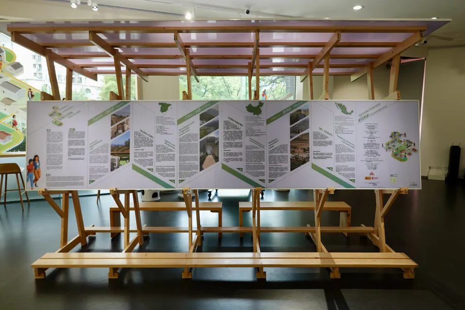 木构展架——展览 “纹理与经线：编织乡土新社区”，项目照片 7